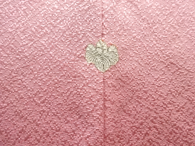  のり散らし模様織り出し一つ紋色無地着物